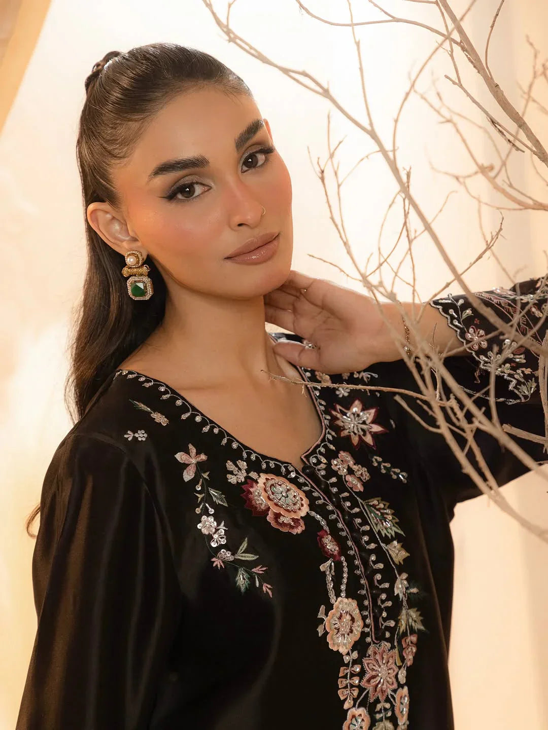 Midnight Embroidered 2Pc