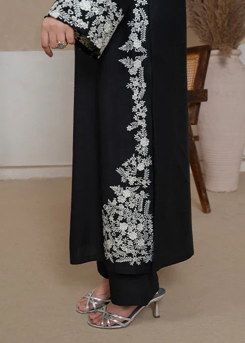 BLACK MARGARITA EMBROIDERED 2PCS