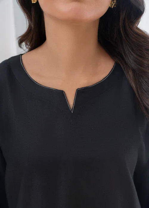 PLAIN BLACK FARSHI SHALWAR 2PCS