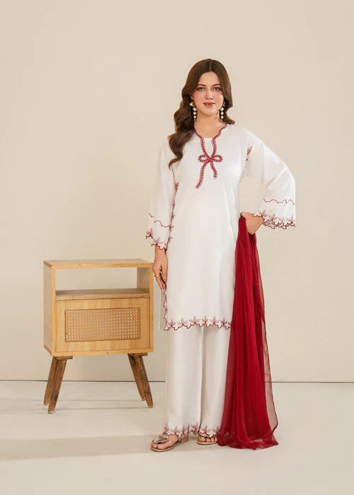 Bow Embroidered 3Pc